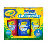 Crayola 3 8-Oz. Washable Fingerpaint Bold Colors - Kiddy Zone