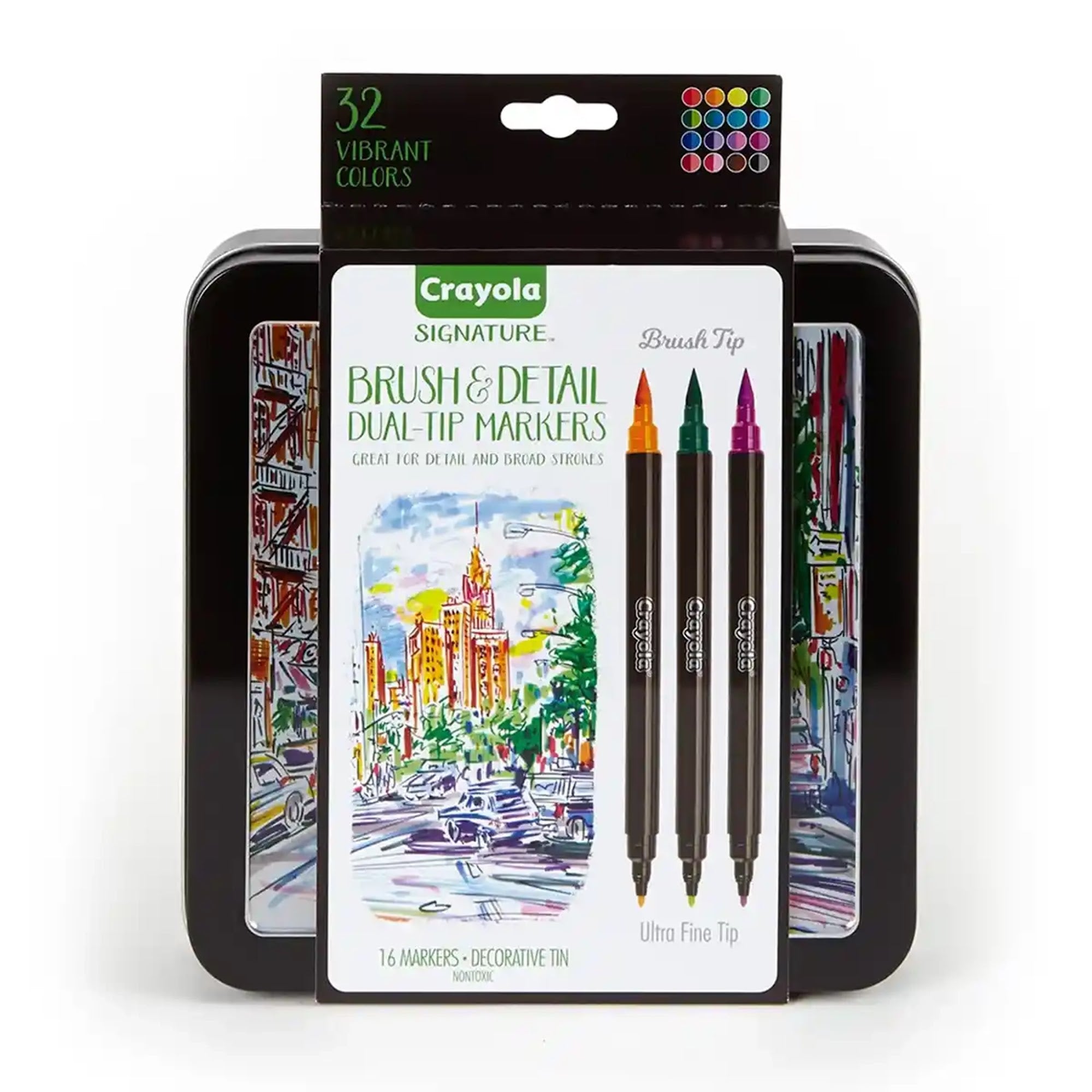 Signature, 16 ct. Brush & Detail Dual-Tip Markers - Kiddy Zone