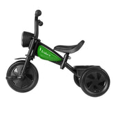 QPLAY TRIDURO trike with headlight green 2-6Yrs old - Kiddy Zone