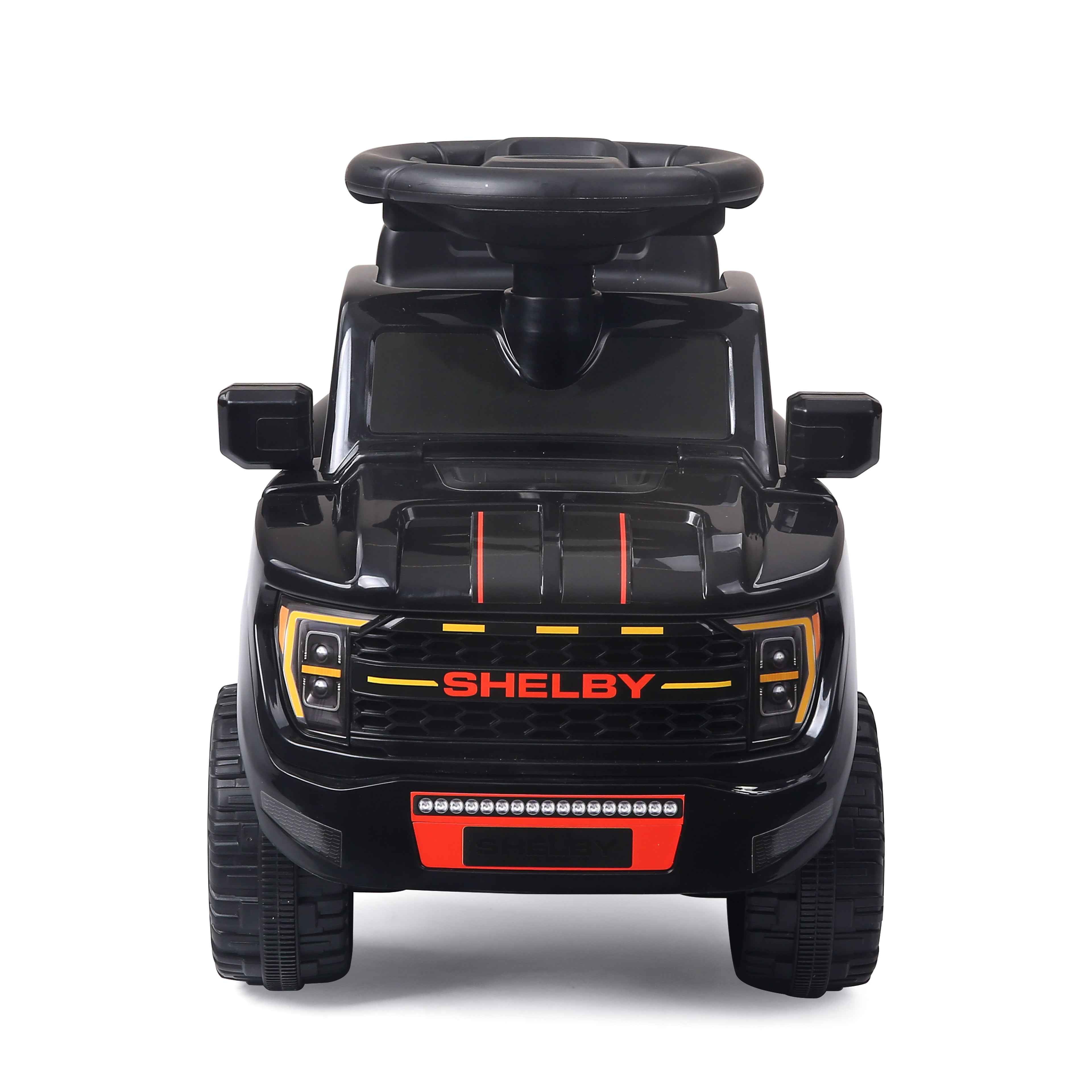 Shelby Ford F-150 Raptor Kids Foot-to-Floor Ride-On Truck with Trailer Black
