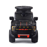 Shelby Ford F-150 Raptor Kids Foot-to-Floor Ride-On Truck with Trailer Black