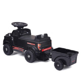 Shelby Ford F-150 Raptor Kids Foot-to-Floor Ride-On Truck with Trailer Black