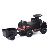 Shelby Ford F-150 Raptor Kids Foot-to-Floor Ride-On Truck with Trailer Black