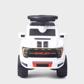 Shelby Ford F-150 Raptor Kids Foot-to-Floor Ride-On Truck with Trailer White