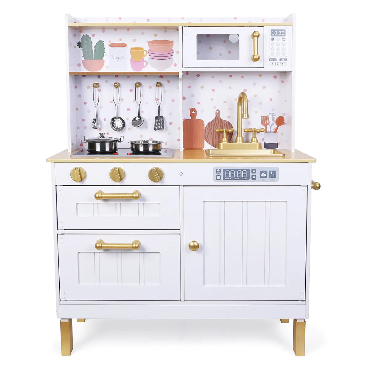 Wooden Play Kitchen with Cookware - 7275 - Kiddy Zone