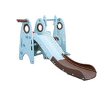 Little Toddler Playground With Slide - Height Adjust Swing, Basketball Hoop, Coffee - White