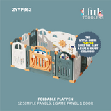 Foldable Playpen 10 Simple Panel, 1 Game Panel, 1 Door