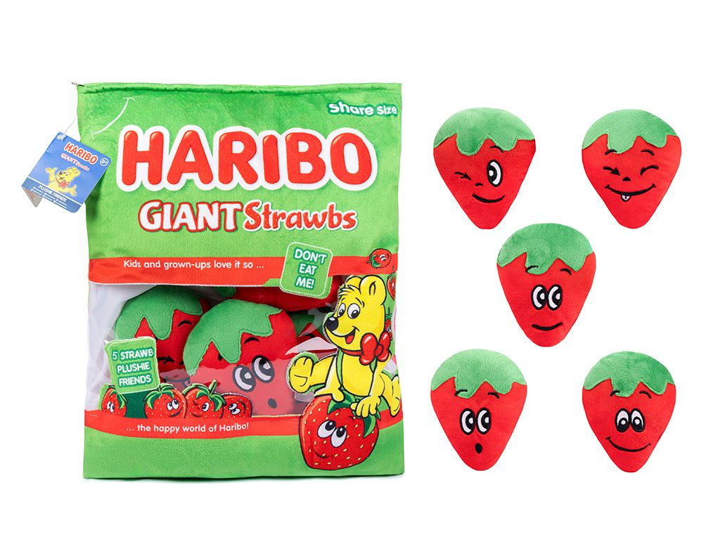 HARIBO PLUSH SNACK BAG - LARGE-STRAWBS