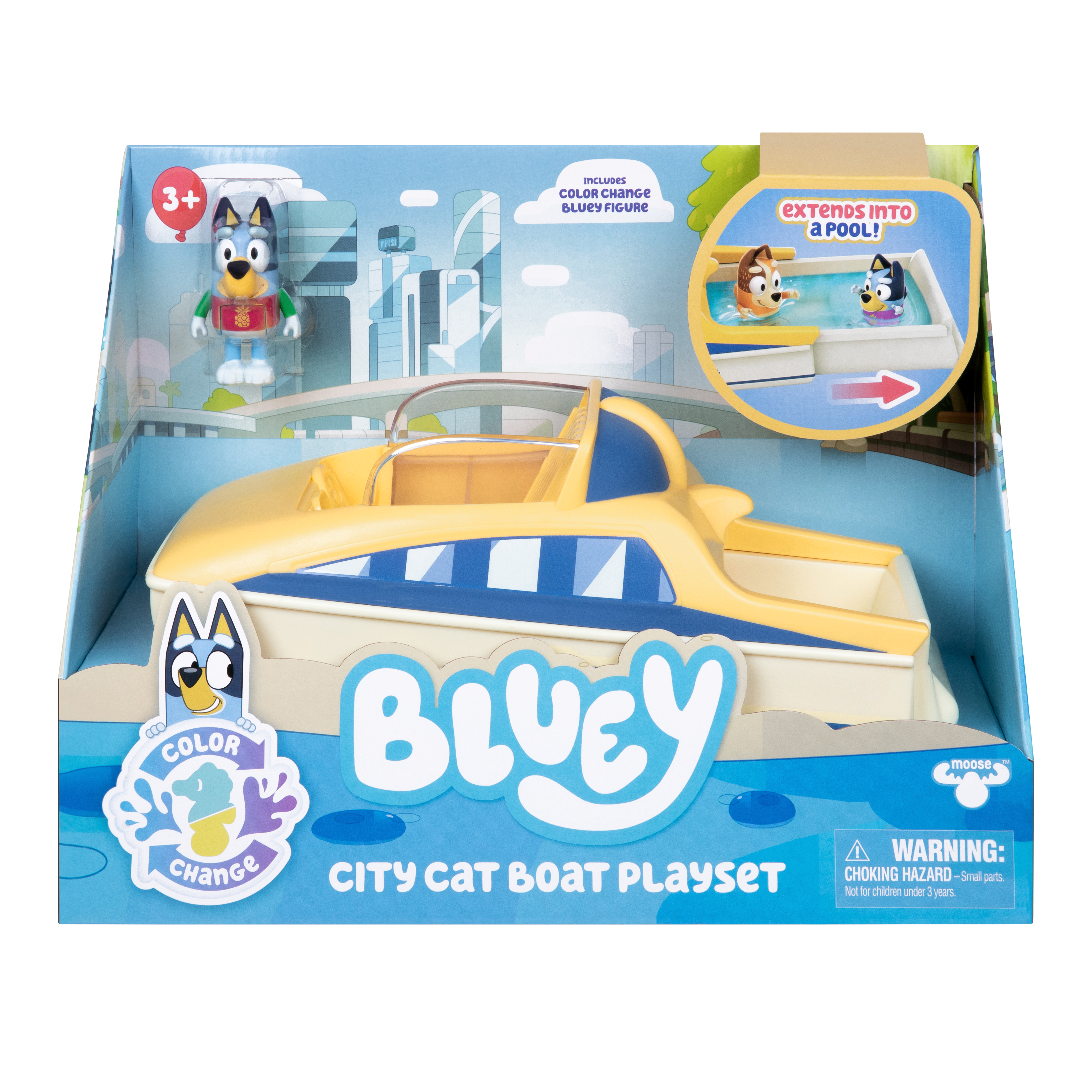 Bluey Color Change Motorboat - packaging