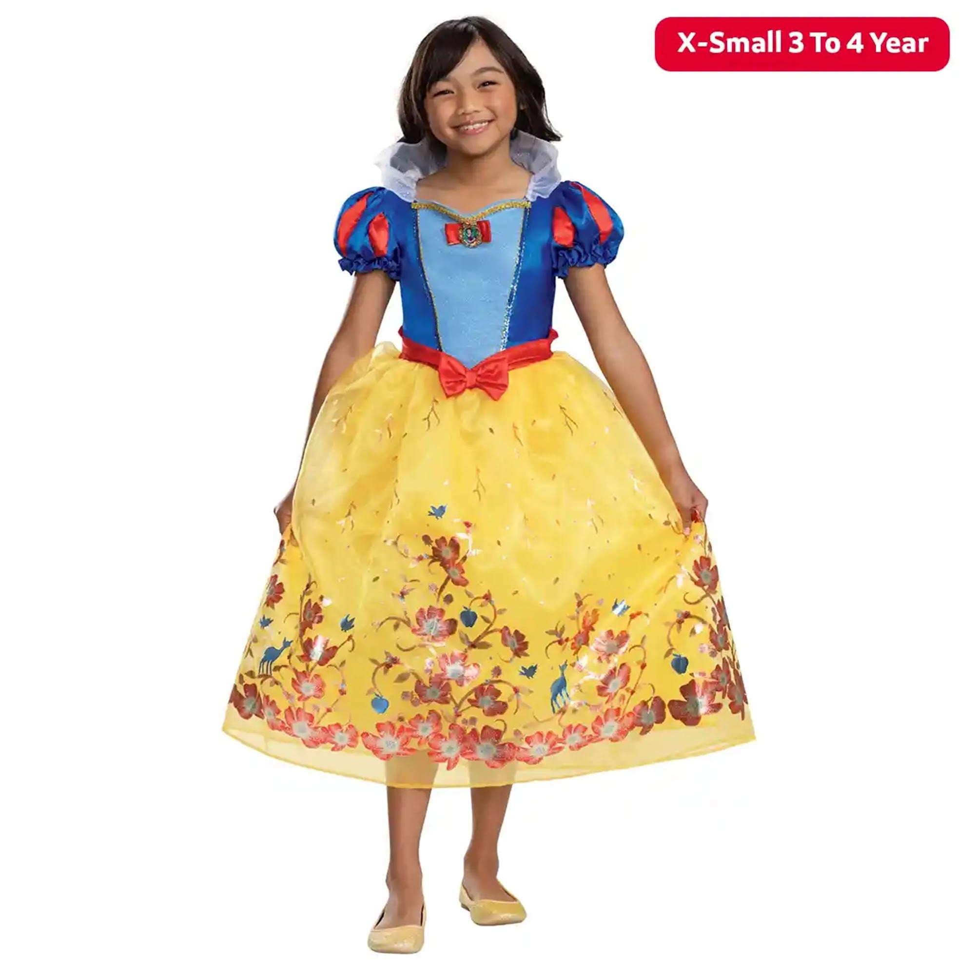 TODDLER DISNEY PRINCESS SNOW WHITE DELUXE DRESS-UP, X-SMALL 3-4 YEARS - Kiddy Zone