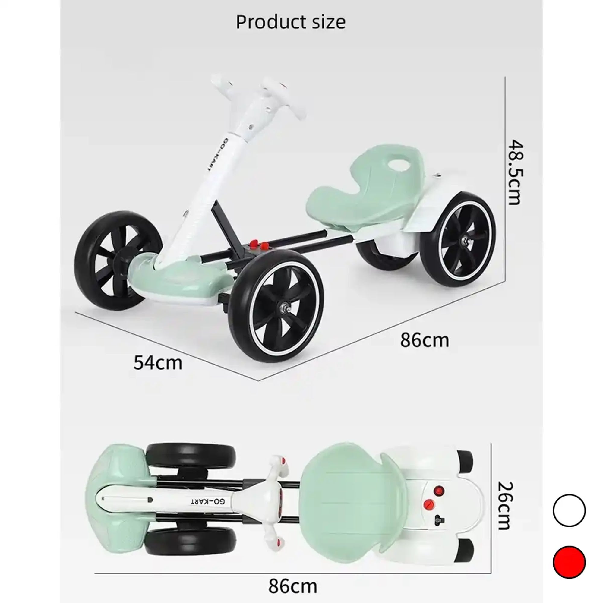 6V Foldable Electric Go Kart for 3yrs+_ Red - Kiddy Zone