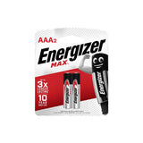 Energizer MAX Alkaline AAA Batteries 2 Pack (E92BP2)