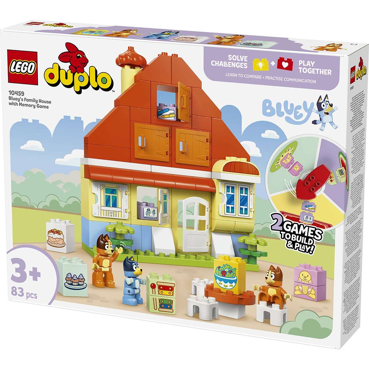 LEGO-DUPLO Bluey 10459 Bluey's Family House with Memory Game 3Yrs+