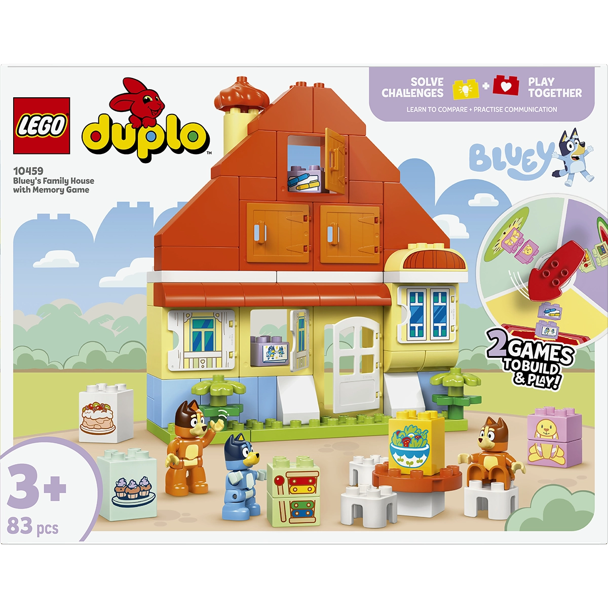 LEGO-DUPLO Bluey 10459 Bluey's Family House with Memory Game 3Yrs+