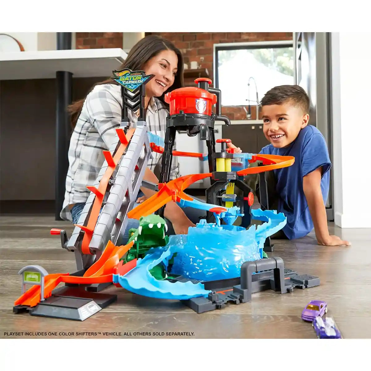 Hw Color Shifters Ultimate Gator Car Wash Playset