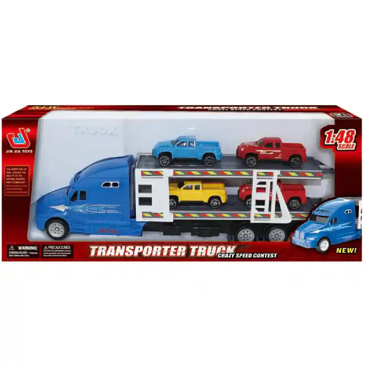 Jinjia 1:48 Scale Friction Truck With 4 Mini Pick-Up