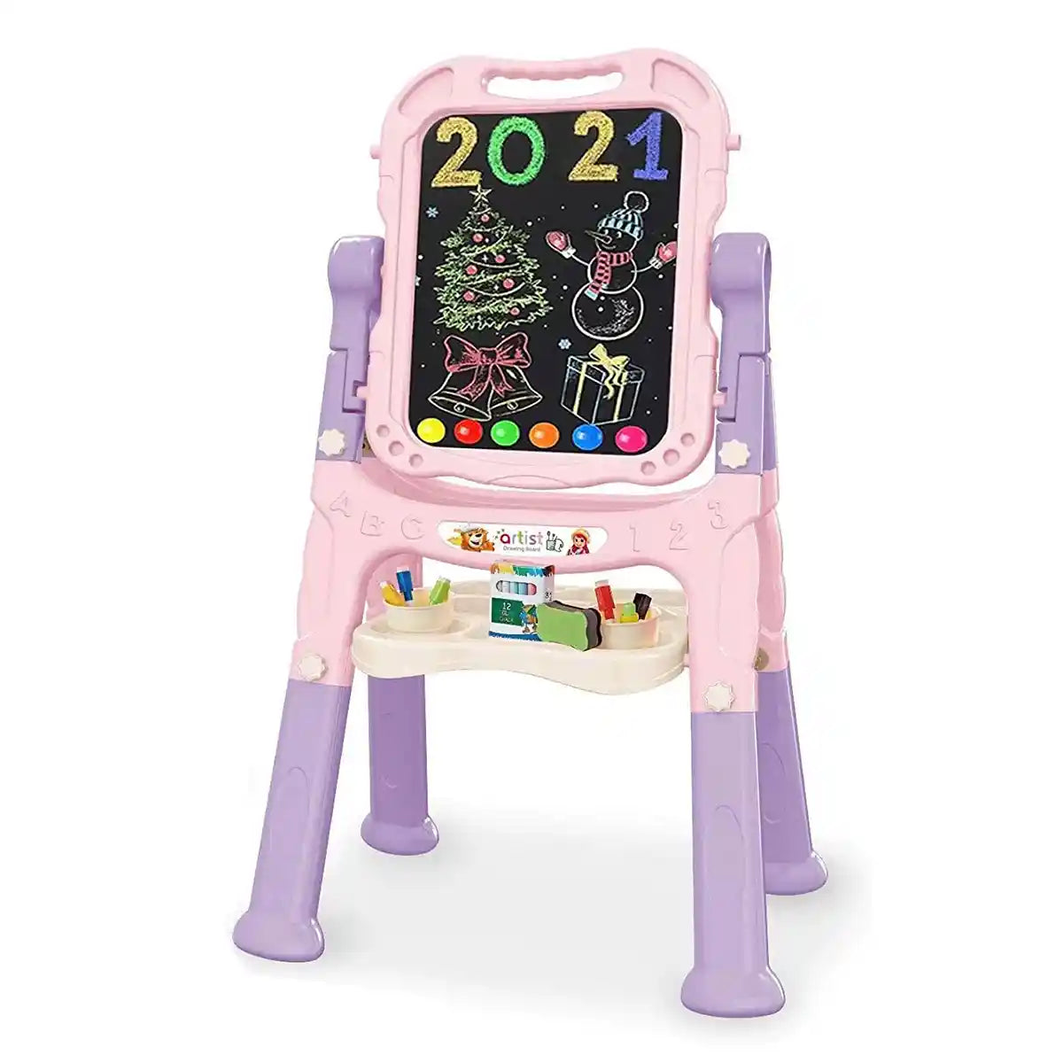 Long foot magnetic double-sided learning boards - Pink