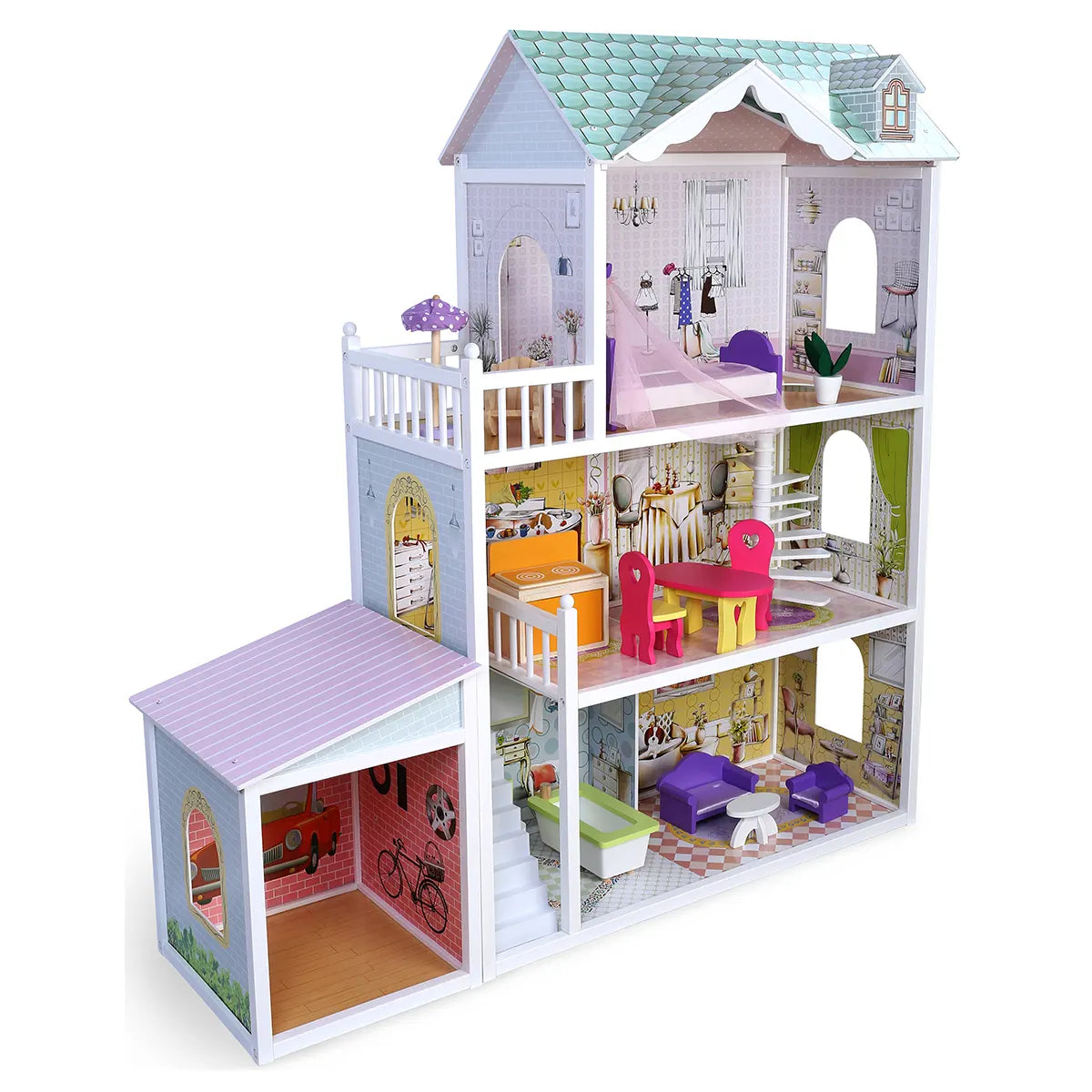 Belle's doll house (13 Furniture+Garage) - Kiddy Zone