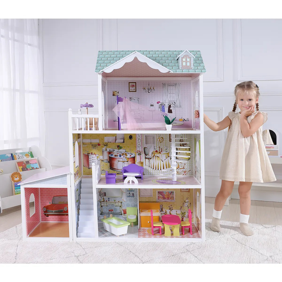 Belle's doll house (13 Furniture+Garage) - Kiddy Zone