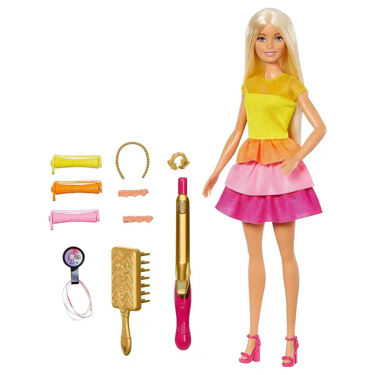 Barbie Ultimate Curls Doll Blonde with Curling Iron and Accessories - Kiddy Zone