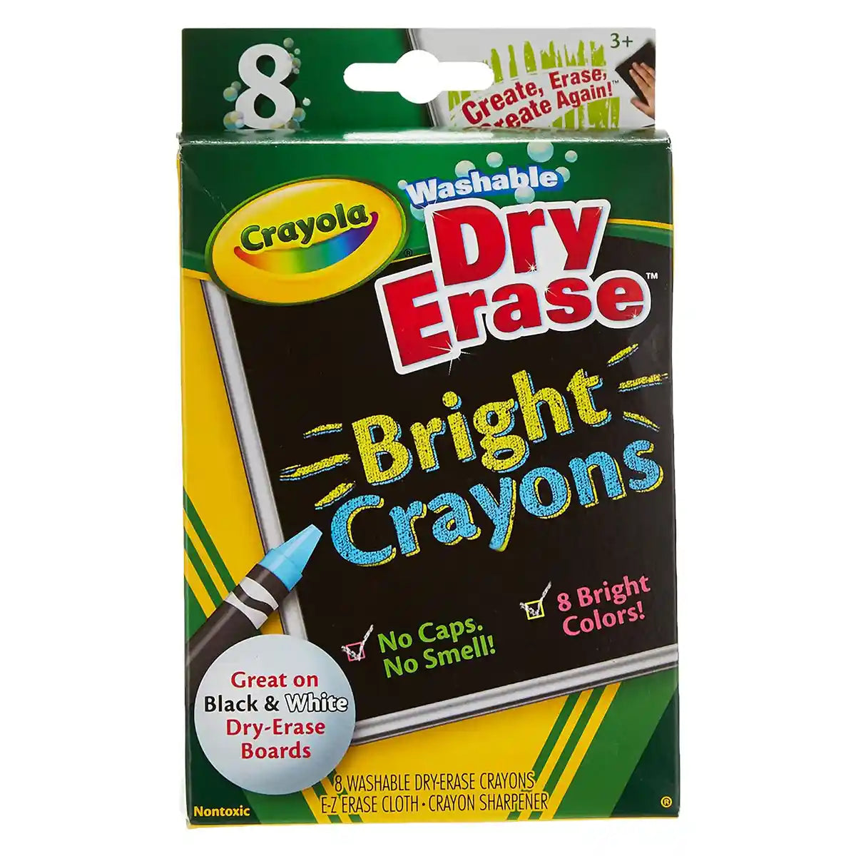 Dry-Erase Crayons, Brights, Large Size 8 ct.