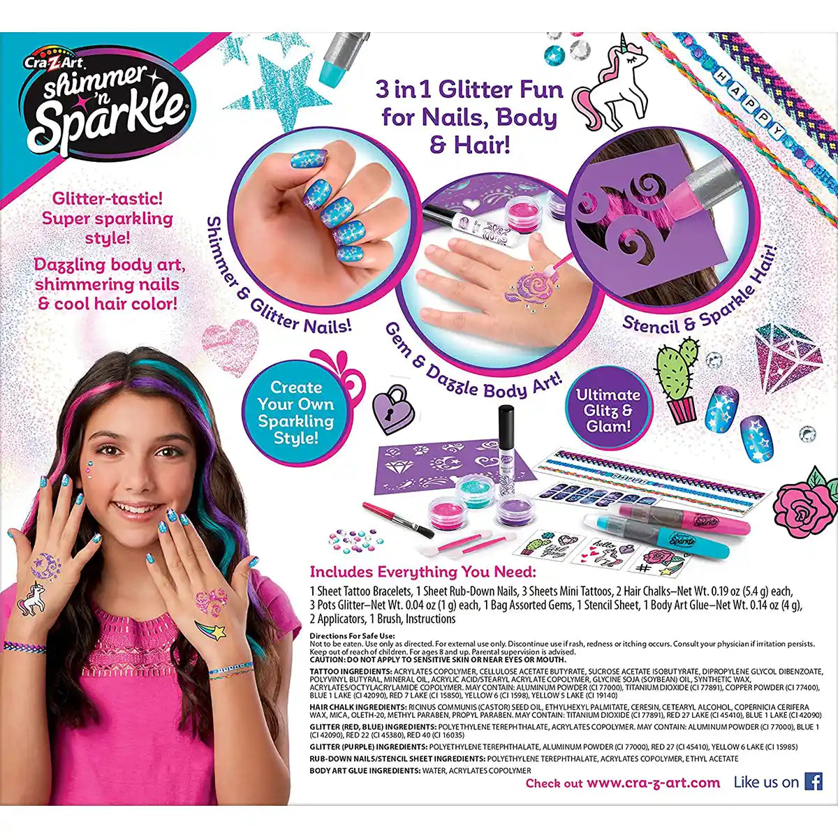 Shimmer n Sparkle 3 n1 Ultimate glitter beauty set