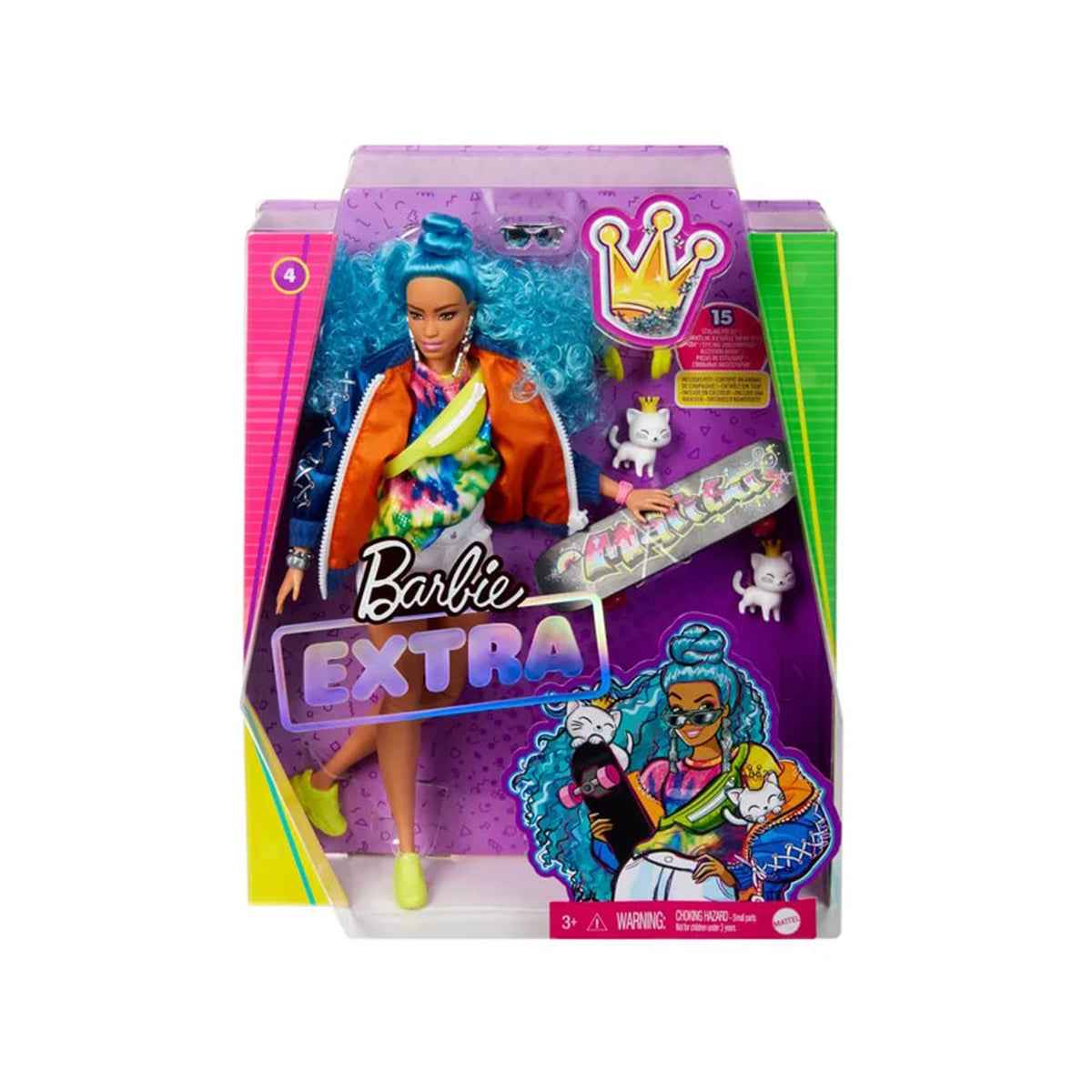 Barbie Fashionistas Extra Doll-Blue Curly Hair - Kiddy Zone