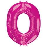 L34 NUMBER 0 PINK SUPERSHAPE BALLOON - Kiddy Zone