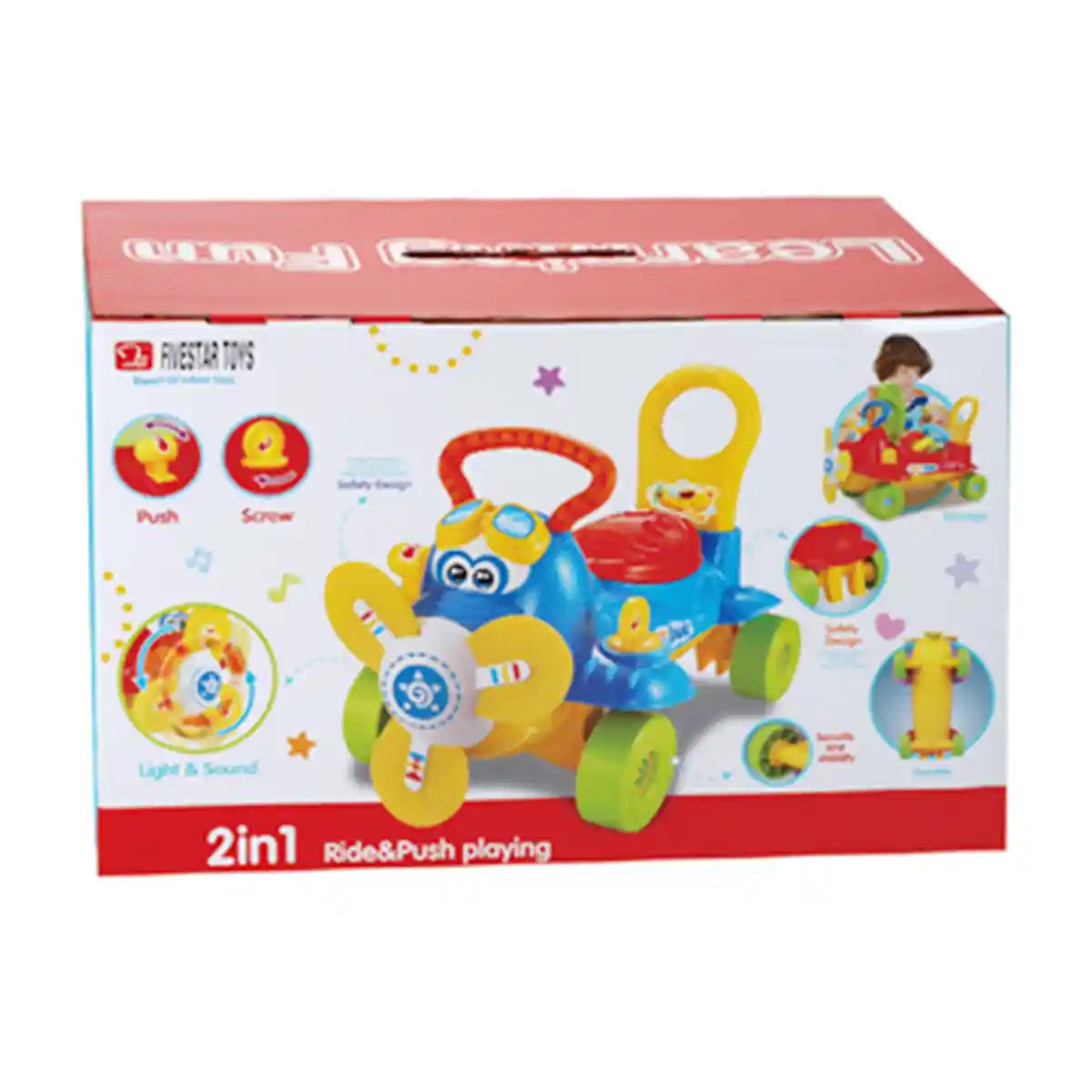 Fivestar Air Bus 2-In-1 Ride و Push Playing 1yr+