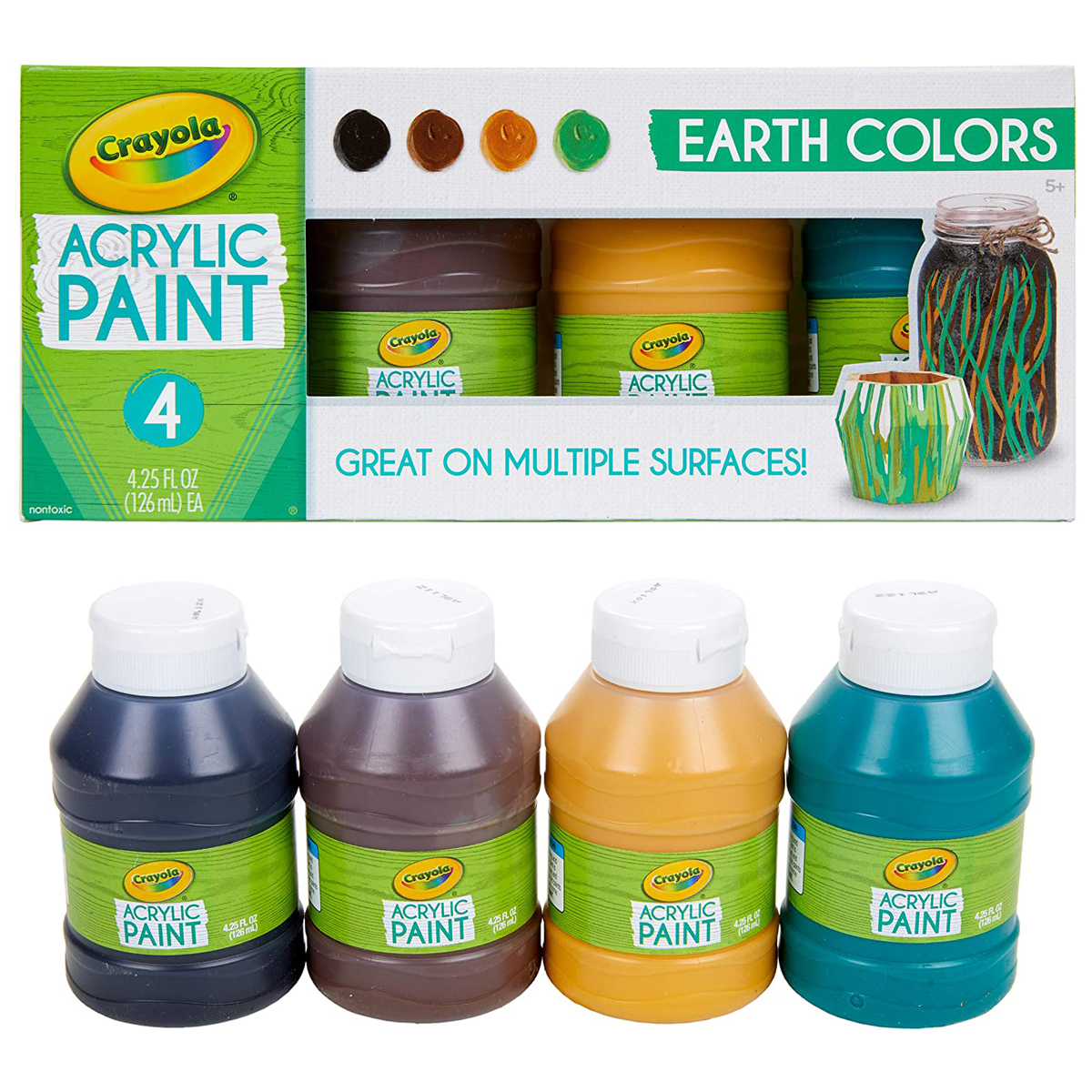 4 ct 4 oz Multi-Surface Acrylic Earth Colors