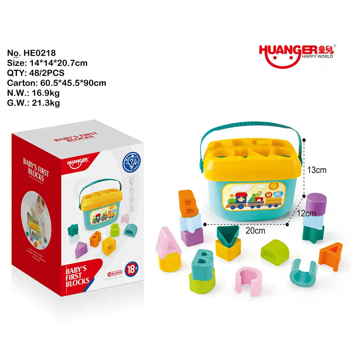 Building Block Box 18+M Size:14*14*20.7 Cm