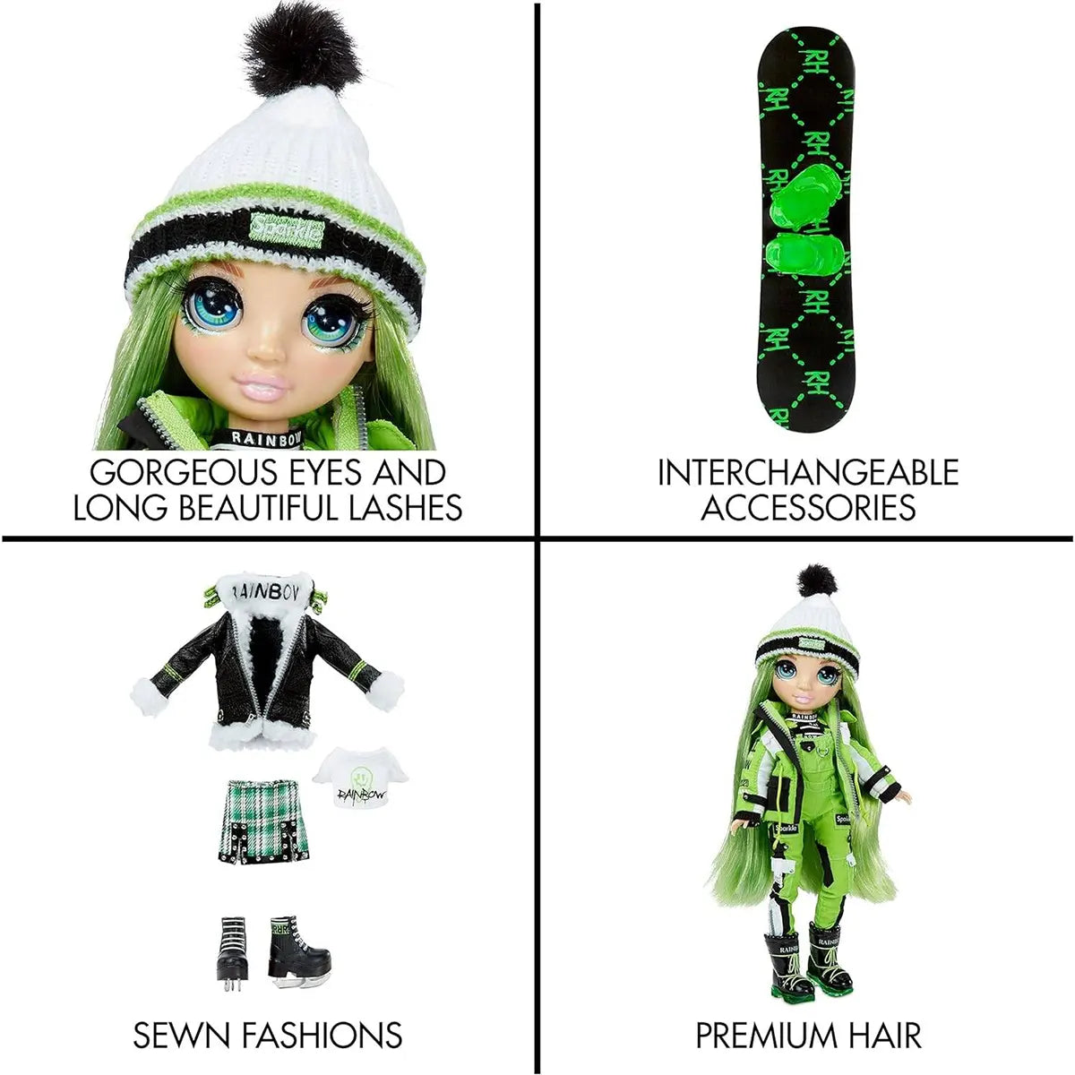 Rainbow High Fashion Winter Break Doll- Jade Hunter (Green)