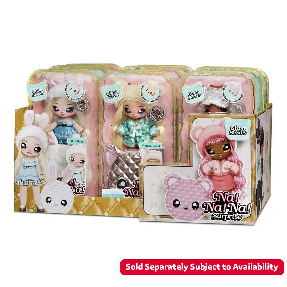 Na! Na! Na! Surprise 2-in-1 Pom Doll Glam Series 1 (Metallic) Asst in Sidekick - Kiddy Zone