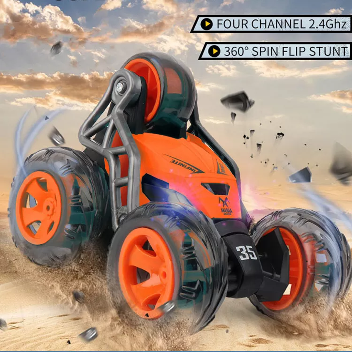 Mkb R/C Five Wheel Stunt Car 2.4ghz 3+