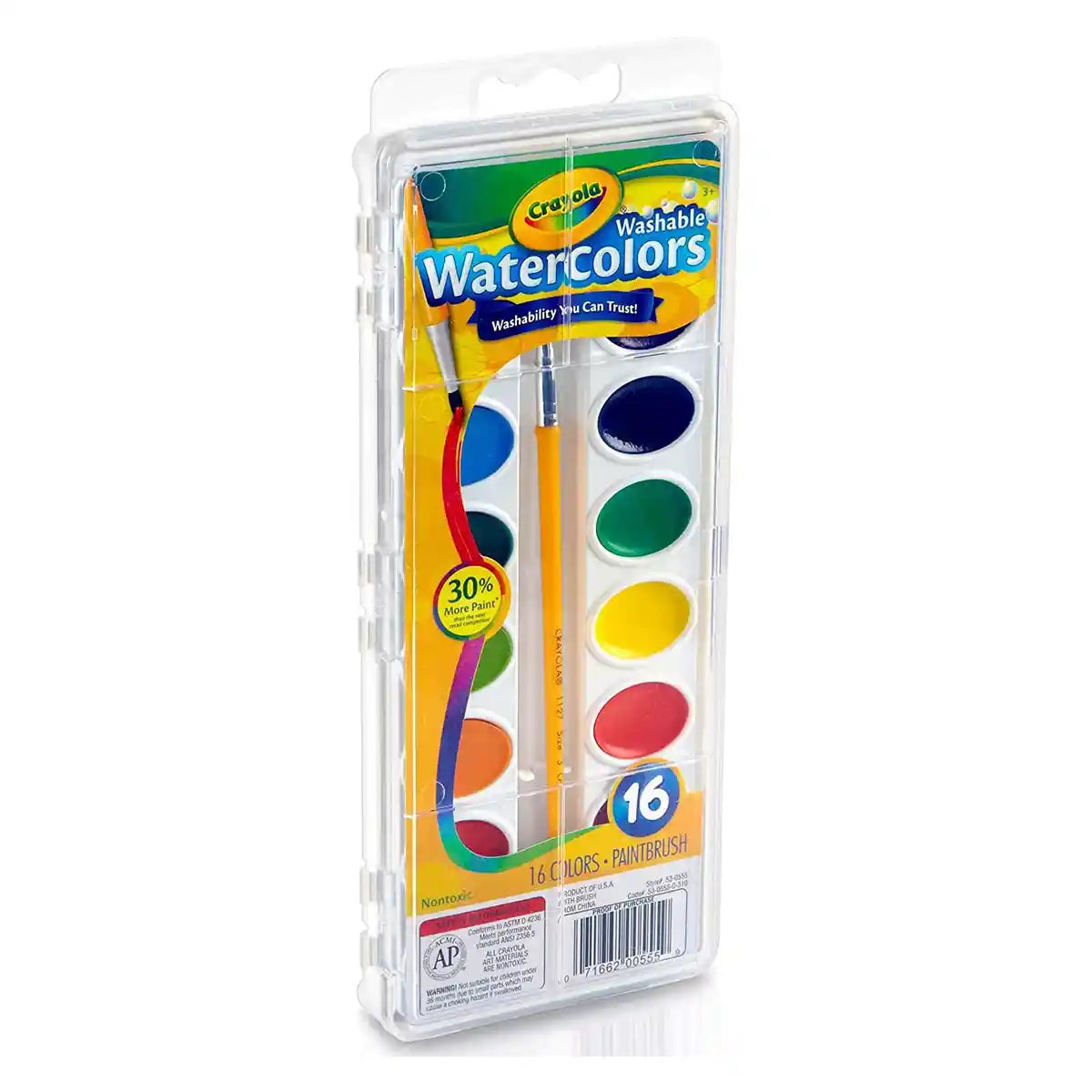 Crayola 16 Ct. Washable Watercolor Pans W/Brush