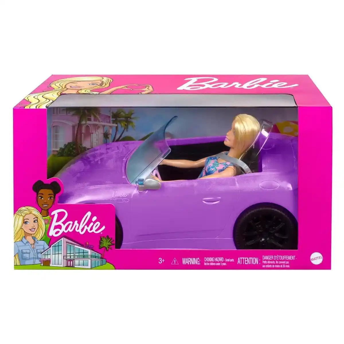 Barbie Glam Convertible Vehicle with Doll - Kiddy Zone