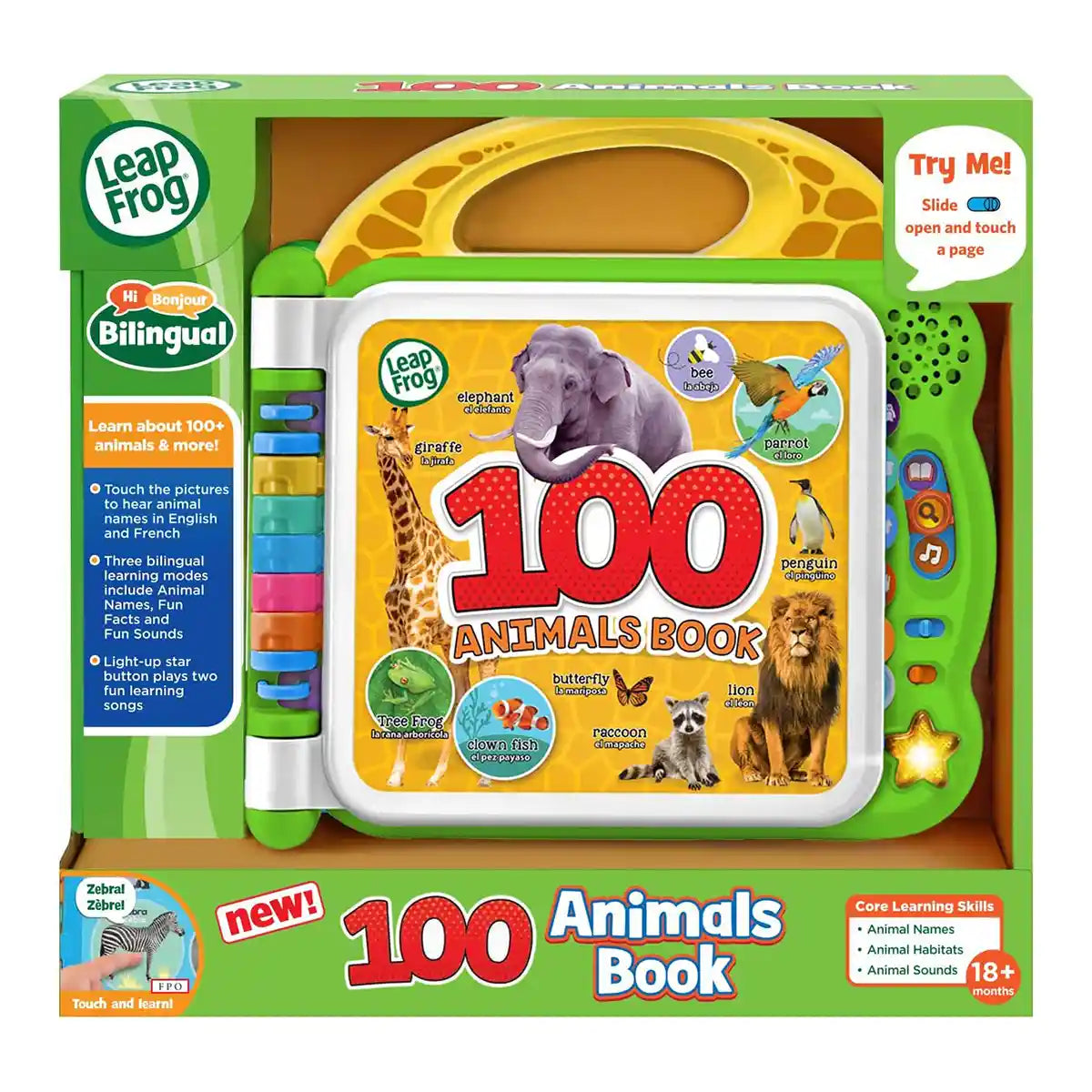 LeapFrog 100 ANIMALS BOOK (BILINGUAL: UK+FR ) - Kiddy Zone