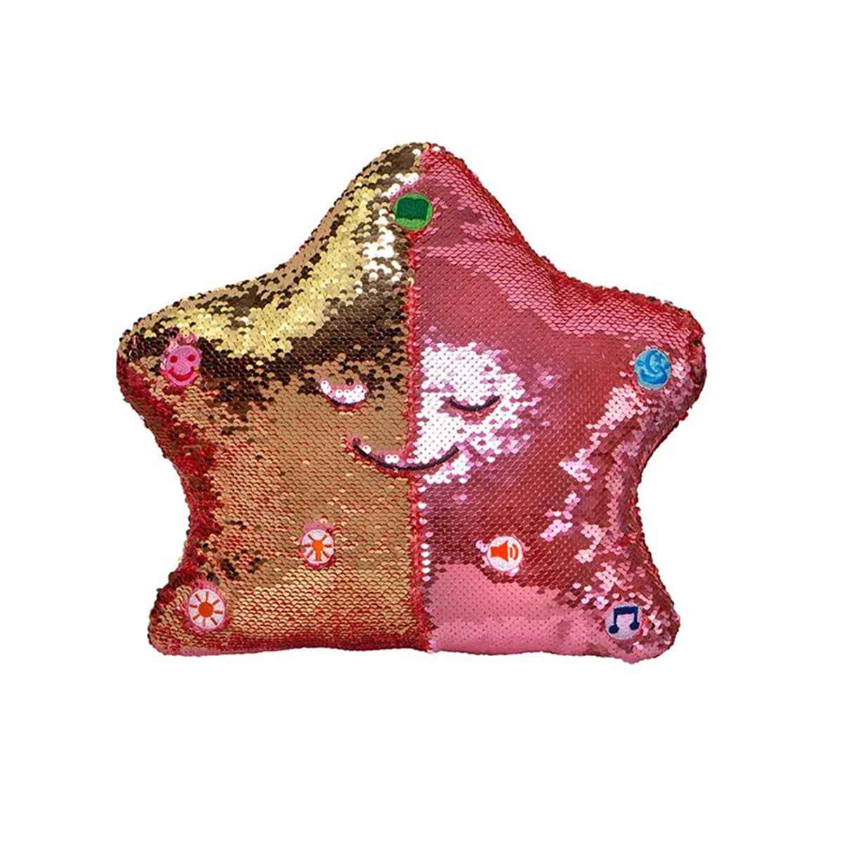 NEW My Dua Star Light &amp; Sound Sequins Pillow (Rose / Gold) - Kiddy Zone