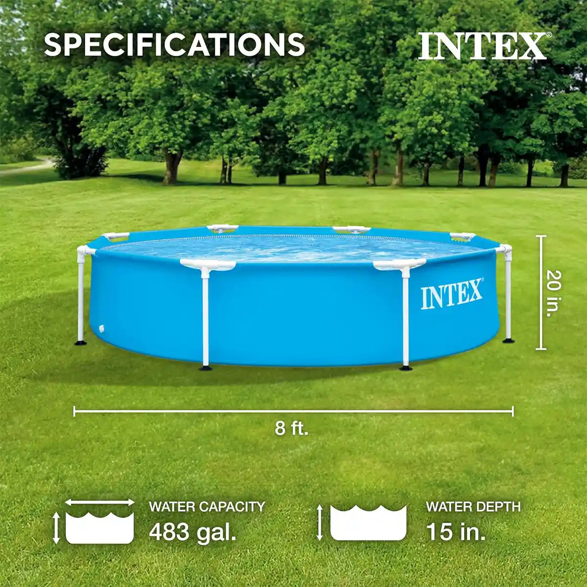 INTEX METAL FRAME POOL, Ages 6+ 42128205