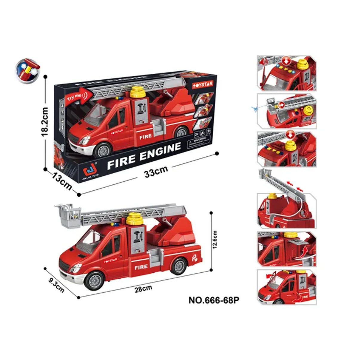 Jinjia 1:14 Friction Fire Engines 3yrs+