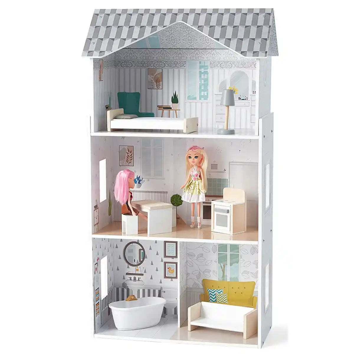 Edufun Pearl Wooden Doll houseï¼ˆ8 furniture) - Kiddy Zone
