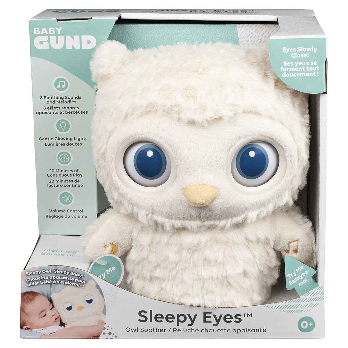 GUND Sleepy Eyes Owl Soother - Kiddy Zone