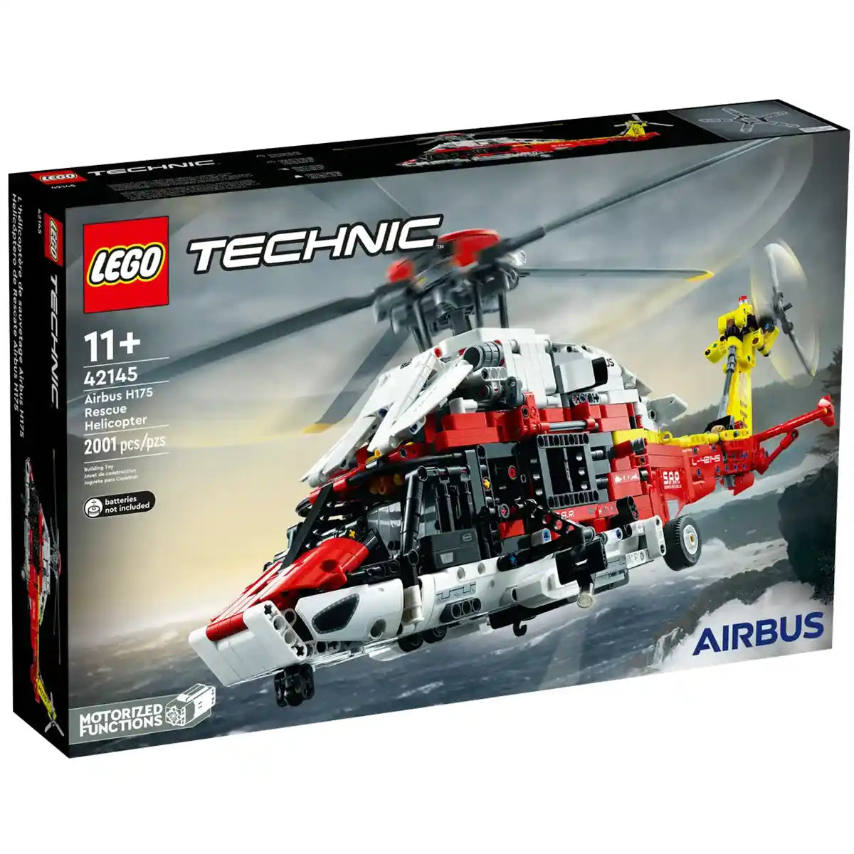 LEGO Technic Airbus H175 Rescue Helicopter 42145 Model Building Kit (2,001 Pieces) - Kiddy Zone