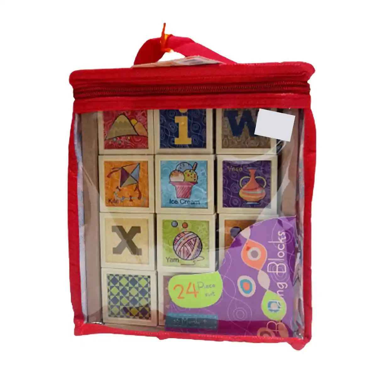 LETTERS AND NUMBERS BUILDING BLOCKS SET 24PCS  3YRS+ - Kiddy Zone