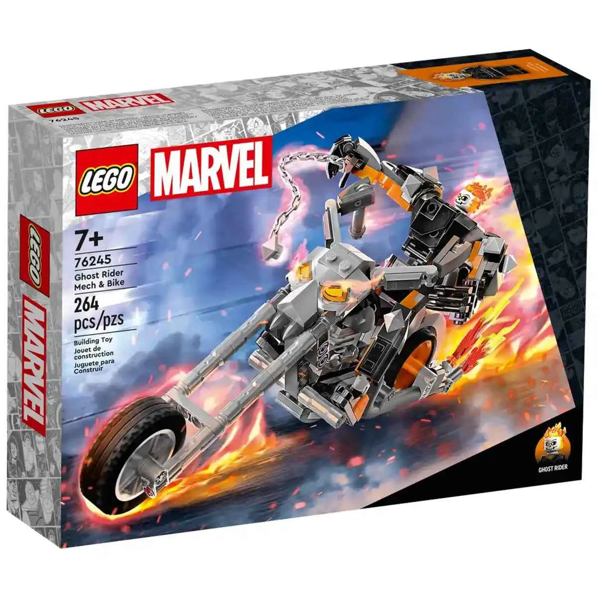 LEGO Marvel Ghost Rider Mech & Bike 76245 Building Toy Set (264 Pieces) - Kiddy Zone