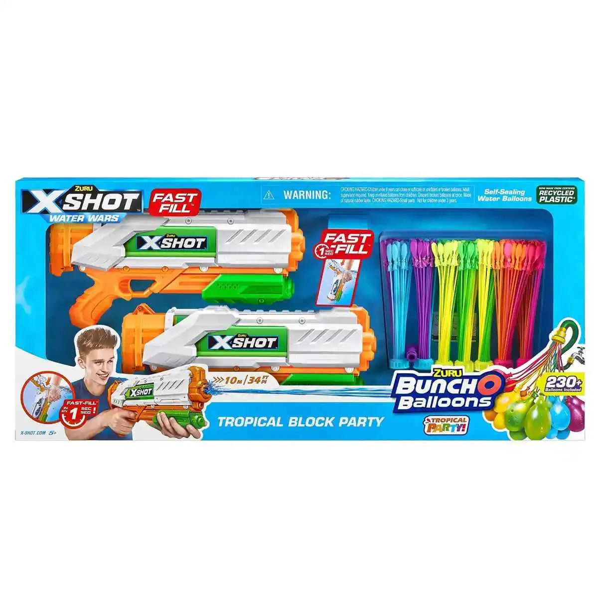 X-Shot BOB Tropical Block Party 2 Medium Fast Fill With 7 BOB
