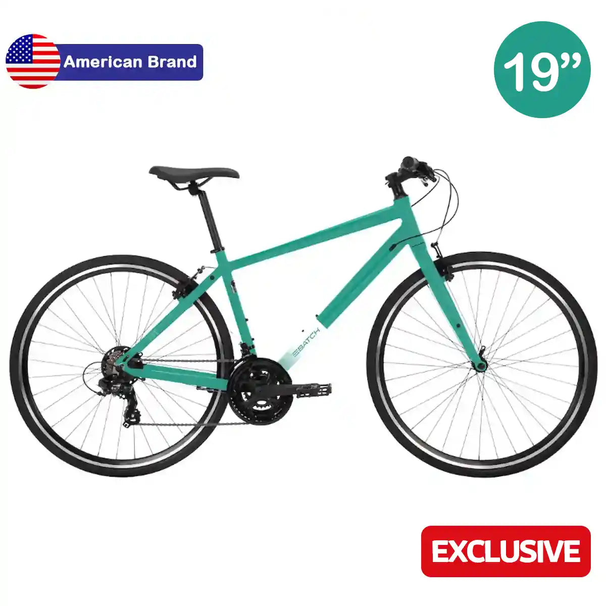 BATCH FITNESS HYBRID BIKES; 700C LARGE GREEN 19"