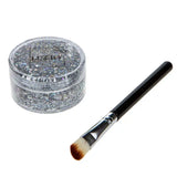 Lukky Body Glitter Gel w/ Brush 0.85 Fl.Oz. Silver