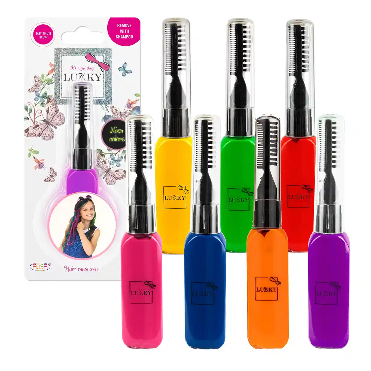 Lukky Hair Mascara Neon 0.51 Fl.Oz Red
