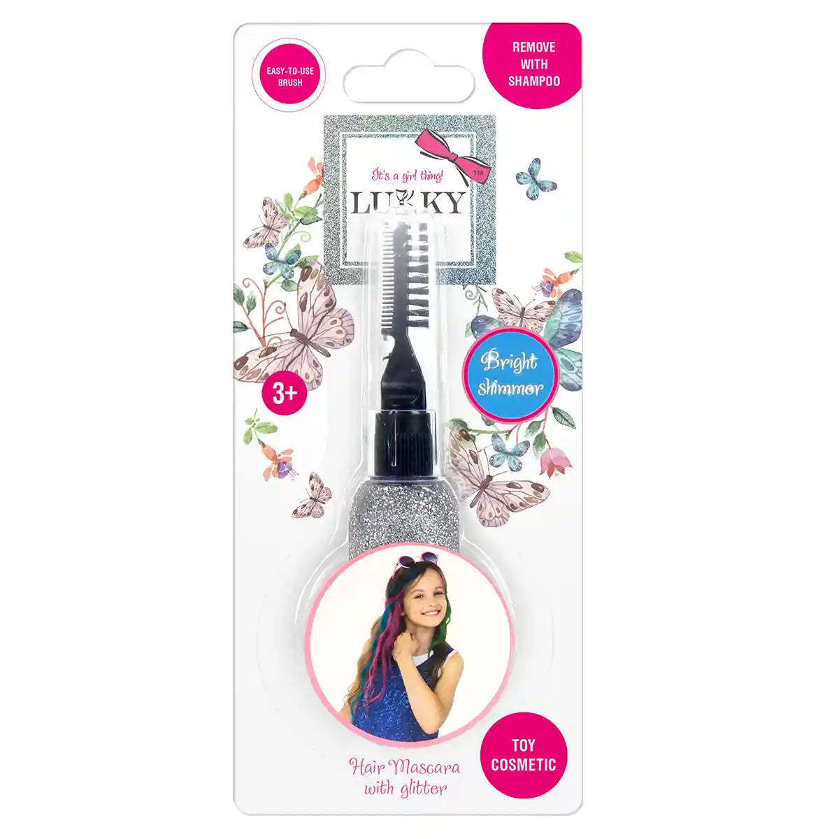 Lukky Hair Mascara With Glitter 0.51 Fl.Oz. Silver